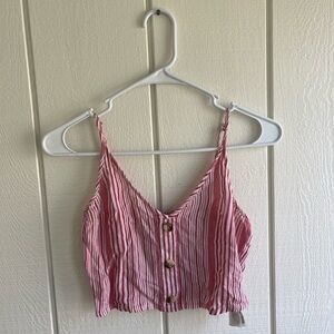 Divided Pink Camisole Crop Top